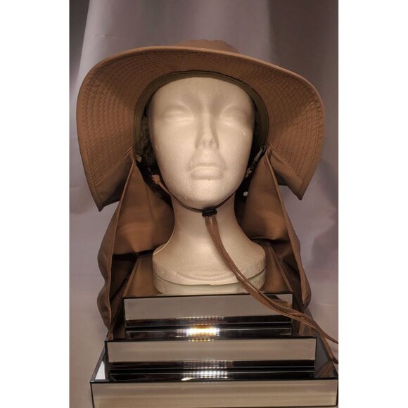 Outfly Brim Wide Hat Hiking Fishing Cap with Neck Flap Brown main image 4
